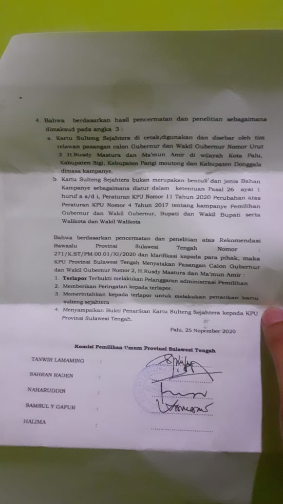 Kartu Sulteng Sejahtera 1