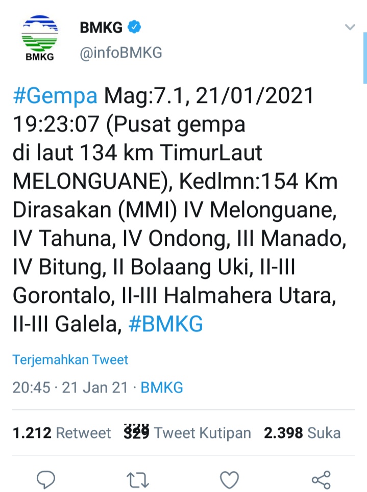 Gempa Sulut